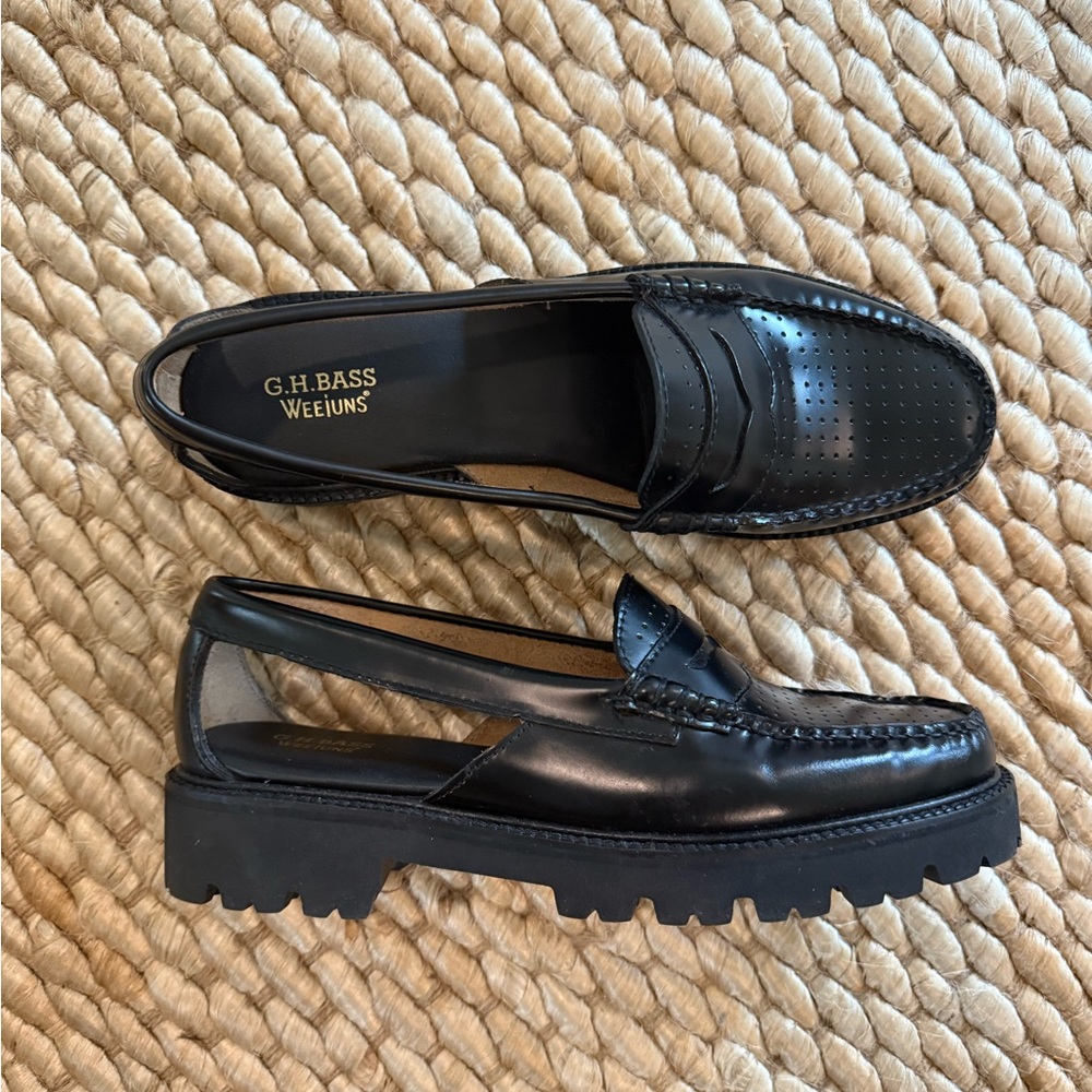 G.H. Bass & Co. Black Leather Penny Loafers